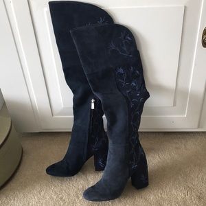 Blue suede over the knee Kenneth Cole boots Sz 8.5